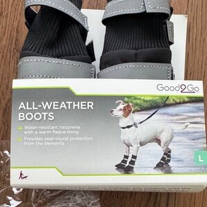 Good2Go Black and Gray Dog Boots - 4 Pack, Large